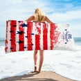 thumbnail image 6 of Zatoumnr American Flag Beach Towel Oversized USA Beach Towels Lightweight Striped Pool SPA Towels Quick Dry 60x30 Inch Travel Beach Towels Cozy Bath Sheet Perfect for Daily Use, 6 of 6