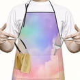 thumbnail image 2 of Pastel Rainbow Clouds Apron-Garden Aprons for Women with Pockets-Cotton Linen Waterproof Kitchen Cooking Gardening Aprons Adjustable for Kitchen,Cooking,BBQ and Salon 33x27 Inch, 2 of 7