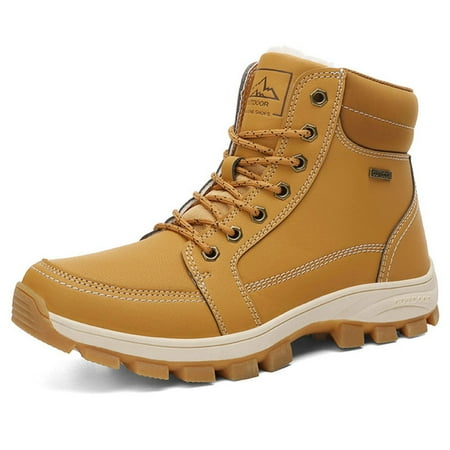 

Men Snow Boots Hiking Booties Warm Shock Absorption Non-slip Winter Shoes 40