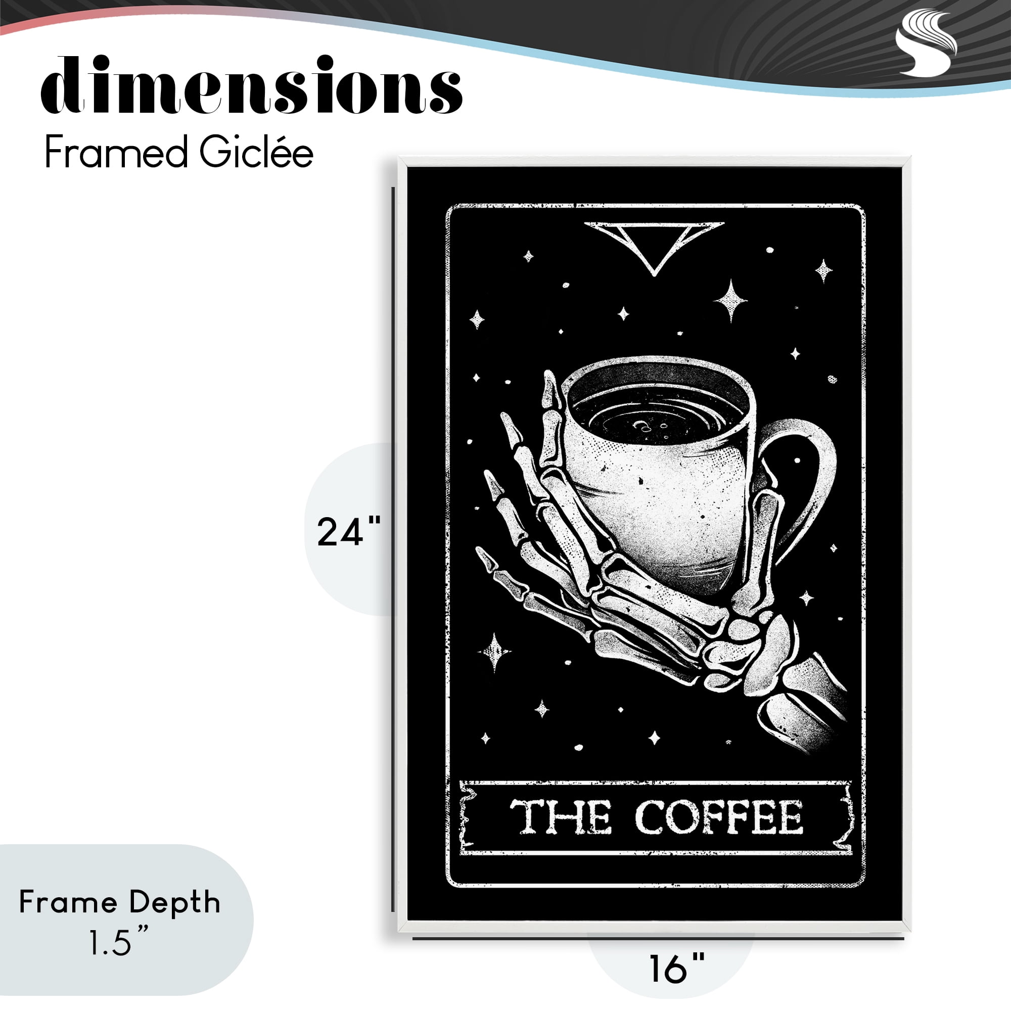 Stupell Industries The Coffee Tarot Card White Framed Giclee Art, design by EduEly Designs