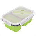 thumbnail image 1 of Fdit Lunch Box, Silicone Lunch Box,Portable Food Grade Silicone Folding Lunch Box Food Storage Container 1L, 1 of 8
