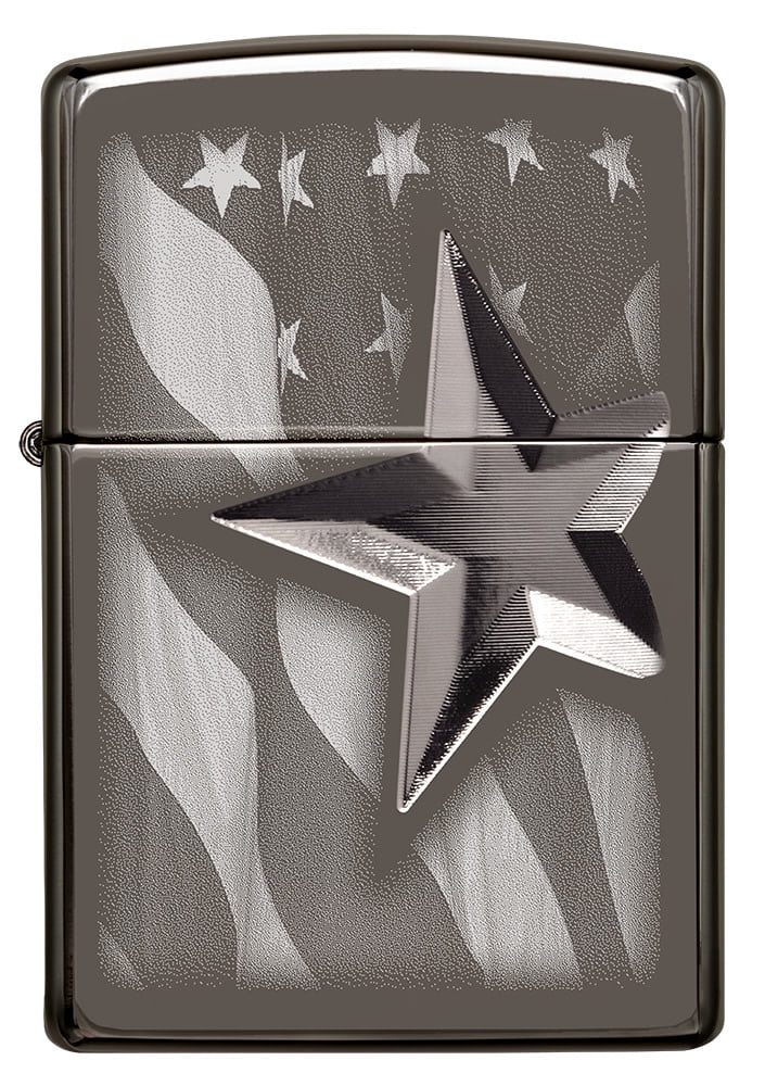 Zippo Armor Retro Star Black Ice Pocket Lighter