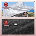 thumbnail image 4 of Cubierta de bicicleta Uxcell impermeable para exteriores 75" de poliéster, anti polvo, lluvia, viento, nieve, cubiertas para bicicletas con agujeros para candado, negro y verde lago, 4 of 6