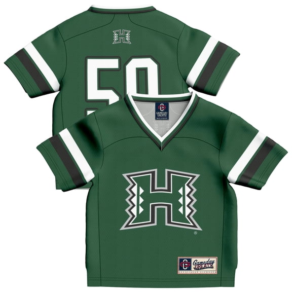Infant GameDay Greats #50 Green Hawaii Rainbow Warriors Lightweight Collegiate Football Fashion Jersey