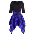 thumbnail image 2 of Ruimatai Women's Casual Lace Up Mini Dress Tartan Plaid Print Asymmetrical Flowy Party Club Dress Sleeveless A-Line Stylish Outfit, 2 of 6