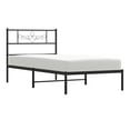 thumbnail image 3 of Metal Bed Frame with Headboard, Black Full Size 39.4x78.7, Sturdy Steel Platform Bed for Bedroom, Modern Design, 3 of 9