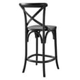 thumbnail image 3 of Modway Gear 39.5" Modern Style Elm Wood Counter Stool in Black Finish, 3 of 9