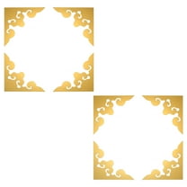 Uxcell 8 Pcs Hollow Mirror Wall Stickers, Acrylic Corner Decorative Pattern Decals Self Adhesive Mirror Stickers for Bathroom Living Room Bedroom Ceiling Office (Dark Gold, 4x4")