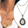 thumbnail image 2 of Collar con colgante doble capa de aleación con gota de agua para mujer, joya de regalo, 2 of 7