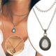 thumbnail image 2 of Collar con colgante doble capa de aleación con gota de agua para mujer, joya de regalo, 2 of 7