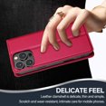 thumbnail image 4 of Allytechgroup Flip Wallet Case for iPhone 16 Pro with Credit Card Slot, PU Leather Slim Phone Case for Women Men with Stand Shockproof Protective Back Cover for Apple iPhone 16 Pro, Red, 4 of 6
