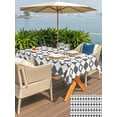 thumbnail image 5 of Outdoor Tablecloth with Umbrella Hole for Patio/Picnic/Party/Camping, Vintage Bohemia Waterproof Table Cloth Rectangle Table Cover Washable, Abstract Geometric Art Simple Boho Dark Gray (60"x 120"), 5 of 8