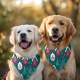 thumbnail image 2 of Dog Bandana 2 Pack,Dark Teal Christmas Village Pattern Bandanas for Dogs,Cat Bandana,Small/ Large Dog Bandana 2 Size,Dog Bandanas Girl Boy, 2 of 6