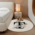 thumbnail image 2 of Round Rugs 3Ft, Letter T Round Area Rug Washable Indoor Throw Carpet, Monogram Words Small Non Slip Circle Rug for Bedroom Living Room Home Decor Aesthetic, 2 of 8