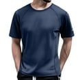 thumbnail image 3 of Mens Short Sleeve T-Shirts Pack Crew Neck Classic Jersey Tee Streetwear Baggy Undershirt Cotton Tops Summer Soft Plain Short Sleeve (Blue,XXXXXL), 3 of 5