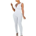 thumbnail image 2 of up to 60% off Gifts Usmixi Jumpsuits for Women Dressy Workout Sexy Slim Fit Knitted Zipper Jumpsuits Overalls Summer V-Neck Sleeveless Solid Long Trendy Rompers White s, 2 of 7