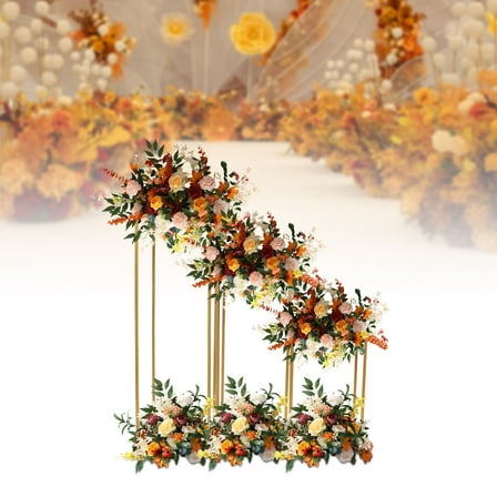 3 PCS Gold Flower Stand, Floor Floral Decor Vase Column Stand for Wedding