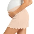 thumbnail image 6 of WPPGONE Maternity Shorts for Women Crossover Waisted Elastic Stretchy Straight Leg Wide Fit Lace Hem Bottoms Summer Lounge Homewear Shorts, 6 of 9