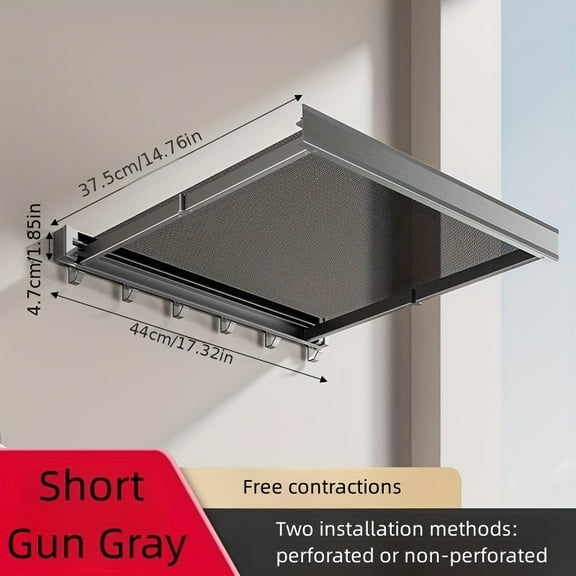 1pc Retractable Aluminum Laundry Rack, Space-Saving Folding Cloth Drying Rack for Balcony Bathroom Door, No Drill Storage Shelf Indoor