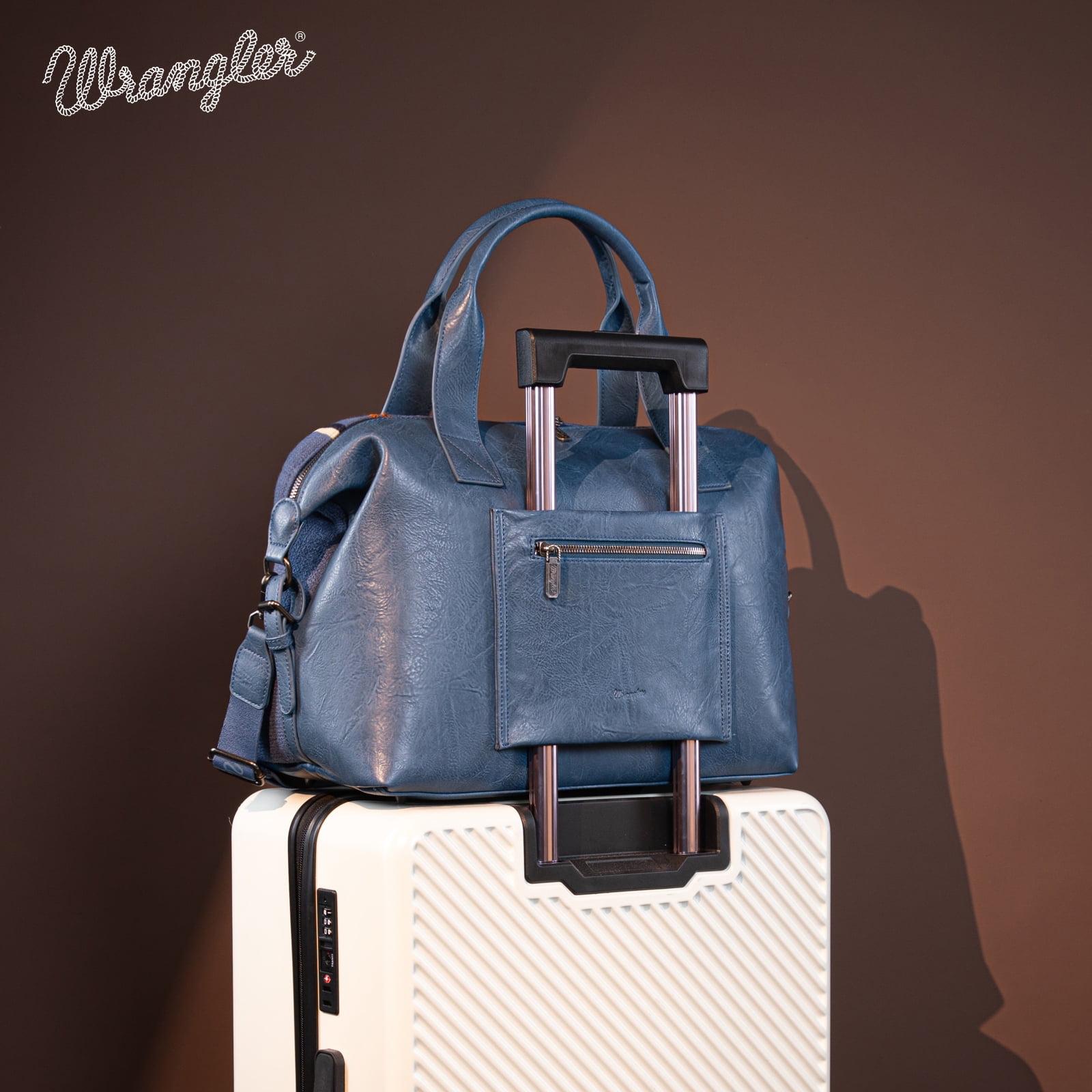 Wrangler Duffel Bag for Women Large Travel Weekender Bag Designer Tapestry Carry On Bags, Tapestry-Jean