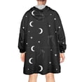 thumbnail image 2 of Wearable Oversized Blanket,Black White Cat Moon Star Pattern Wearable Blanket Hoodie for Adults,Cozy Hooded Blankets with Super Pockets,Super Warm Fuzzy Pullover for Women & Men, 2 of 6