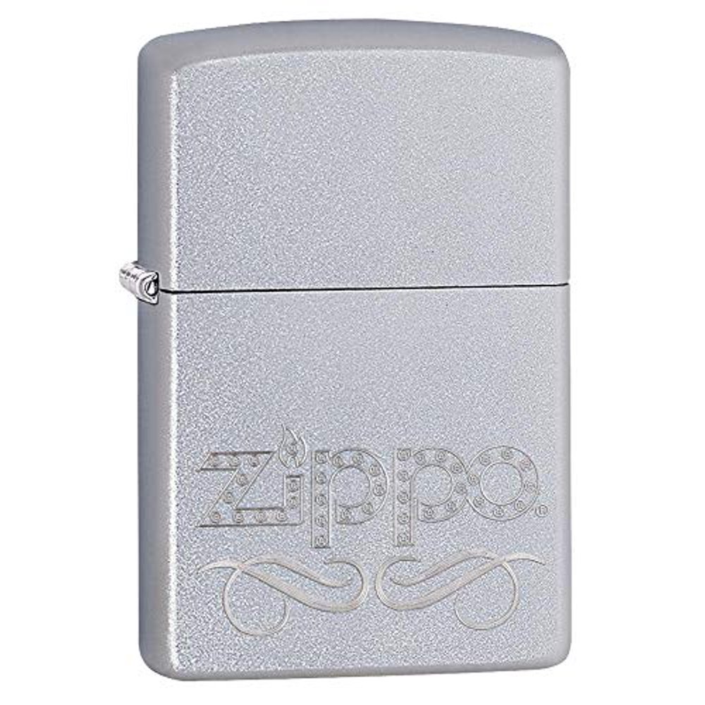 Zippo Satin Chrome Zippo Scroll Lighter