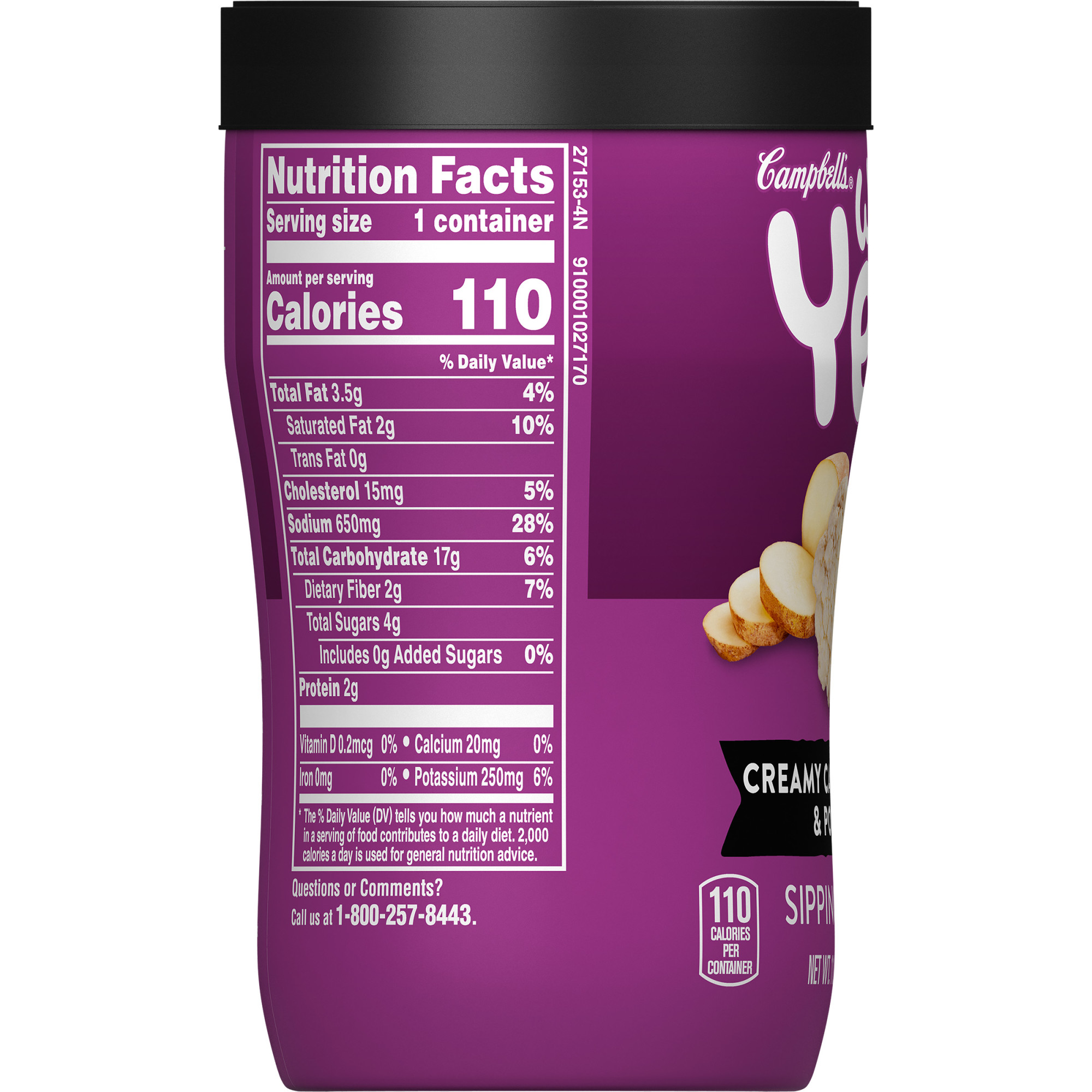 Campbell's Well Yes! Sipping Soup, Creamy Cauliflower & Potato, 11.1 oz Cup