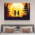 thumbnail image 4 of Dos mujeres en el bosque, siluetas contra el atardecer, tomadas de la mano, póster de lienzo, decoración de dormitorio, paisaje deportivo, decoración de oficina, regalo, estilo marco, 12 x 18, 4 of 8