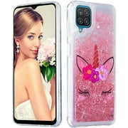 COTDINFOR Compatible with Samsung Galaxy A12 Case Glitter Liquid for Women Girls Bling Cute Case Shiny Flowing