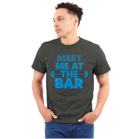 Funny Workout Pun Raise Your Bar Men's Graphic T Shirt Tees Brisco Brands S
