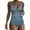 Gray, variant on Ecqkame Women's New One Piece Swimsuit Fashion Solid Color Bathing Suits Tummy Control Mesh Sheer Tankini Swimsuit Orange M