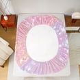 thumbnail image 5 of Feelyou Chic Pink Monogrammed D Queen Sheet Sets, Glitter Mermaid Scale Flat Sheet, Dreamy Princess Cartoon Queen Fitted Sheet, Lightweight Room Decor, 4pcs, 5 of 7