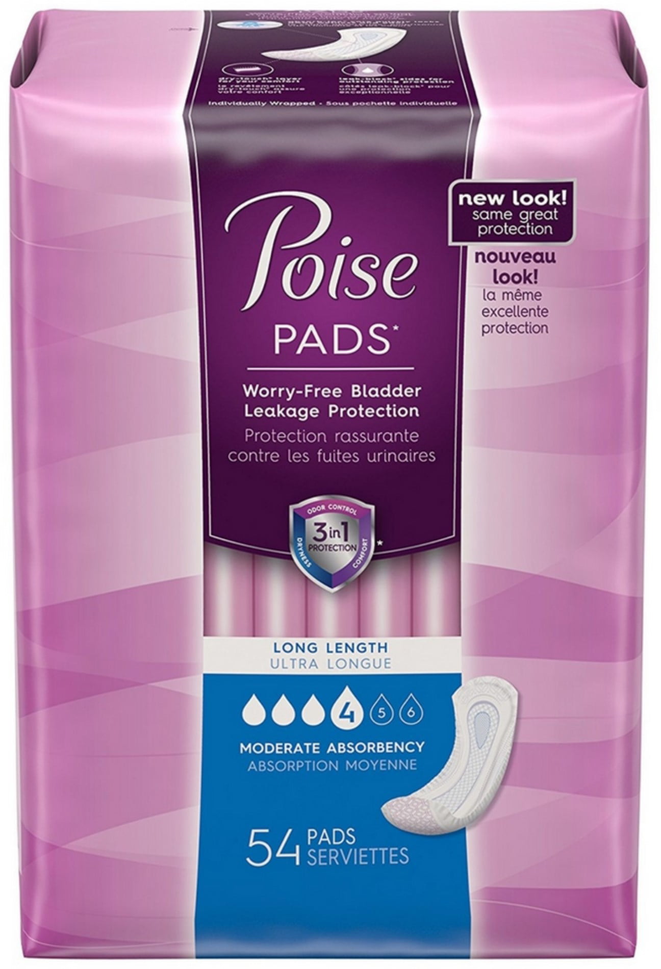 poise-pads-moderate-absorbency-long-54-ct-2-pack-walmart