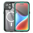 thumbnail image 5 of Dteck Waterproof Case with Universal Kickstand for iPhone 15,Shockporof IP68 Waterproof Case Magnetic Compatible with MagSafe Full Body Protection Cover,Grassblue, 5 of 10