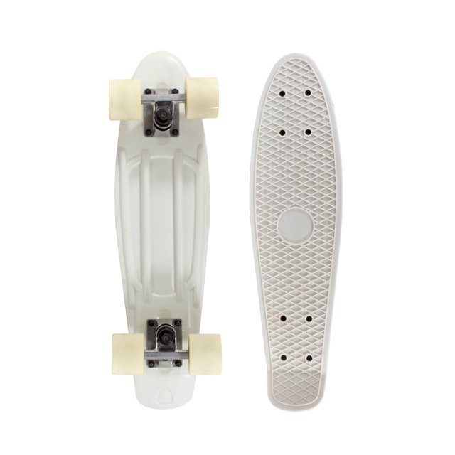 Patineta Para Niños Penny Cruiser Clásica Blanca LAVIGA Llantas Blancas Caras Lisas Poliuretano