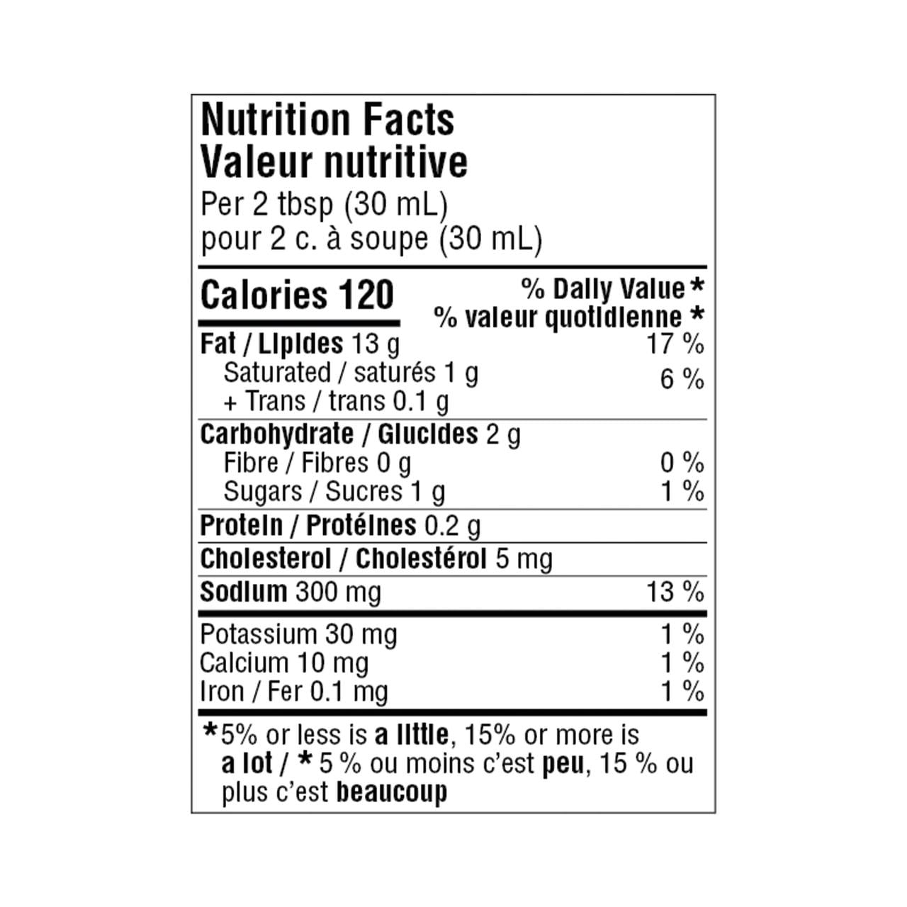 Vinaigrette ranch et grains de poivre Great Value 350 ml