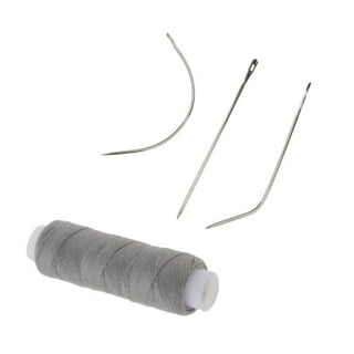 2 packs hair extension sew sewing track weaving needle thread