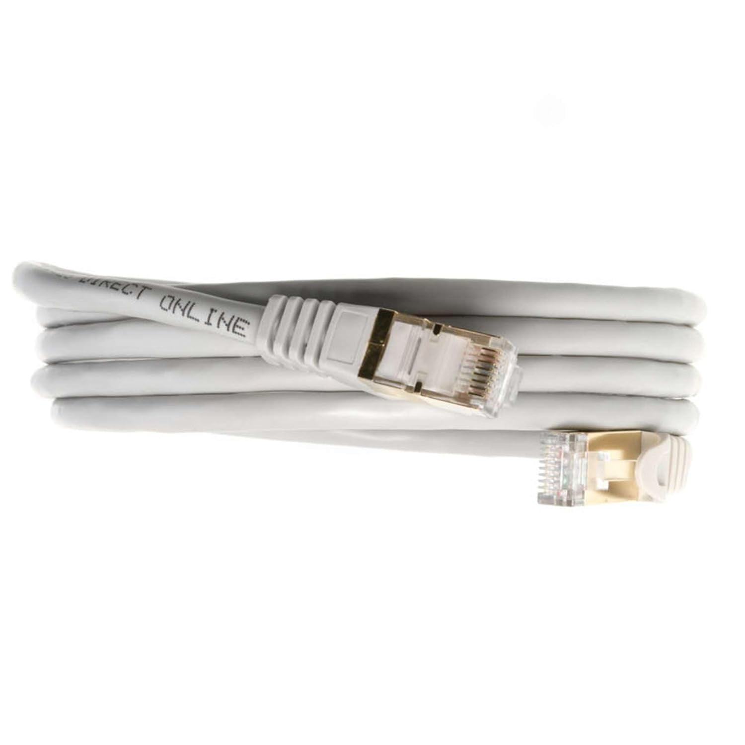 Cat7 Ethernet Cable 1 pack of 50FT Copper Shielded RJ45 Cord for Router, PC, Gaming, Servers, PoE Security Cameras, Smart TVs, 10Gbps 600MHz High-Speed Network Patch, Gray, Cables Direct Online