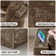 thumbnail image 6 of Wiilayok 177 Inch Oversized U Shaped Sectional Sofa 8 Seater Corduroy Cloud Couch Modular Deep Seat Sectional Couch with Chaise and Ottoman Light Brown for Living Room, 6 of 9