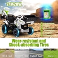 thumbnail image 5 of 24V JCB Ride on Excavator Toy, 3 in 1 Ride on Tractor Truck with Remote Control, Powered Ride on Bulldozer Kids Electric Vehicles with Front Loader Bulldozer, Digger, Adjustable Seat, Green+White, 5 of 6