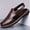 Deep brown, variant on Men's White Croc-Pattern Summer Sandals, Lightweight Non-Slip Slip-On Shoes for Beach, Vacation, Outdoor Casual, Quick-Drying and Breathable Comfort