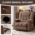 thumbnail image 4 of HYSpacerX Rocker Recliner Chair with Massage and Heat, Ergonomic Comfy Relining Chair with Cup Holders, USB Charge Port, Side Pockets,Brown, 4 of 8