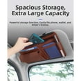 thumbnail image 2 of Car Sun Visor Organizer Leather Glasses Case Holder Ticket Card Storage Bag, 2 of 8