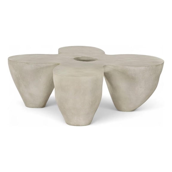 Meridian Furniture Fiore Beige Indoor/Outdoor Concrete Coffee Table