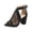 #B - Black, variant on Heeled Sandals Chunky Heels Womens Wedges Open Toe Heels Women's Stacked Heeled Cutout Sandals Ankle Buckle Chunky Heel Open Toe Booties Summer Fashion Dress Block Heel Sandal 3 Inch Pumps Black 5.5