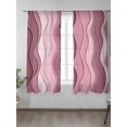 thumbnail image 2 of Sheer Curtains 63 Inch Length 2 Panels Set for Bedroom, Pink Ombre Semi Sheer Curtains for Windows, Abstract Art Moire Ocean Waves Voile Window Treatments Rod Pocket Curtain, 2 of 7