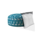 thumbnail image 2 of Indoor JENNI Bright Turquoise Round Zipper Pouf - Cover Only - 24in dia x 20in tall 94212, 2 of 4