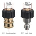 thumbnail image 6 of NATEFEMIN Quick Connect Pressure Washer Adapter Set M22-14 Female to 3/8” Plug and Socket Brass 5000 PSI Rated, 6 of 8
