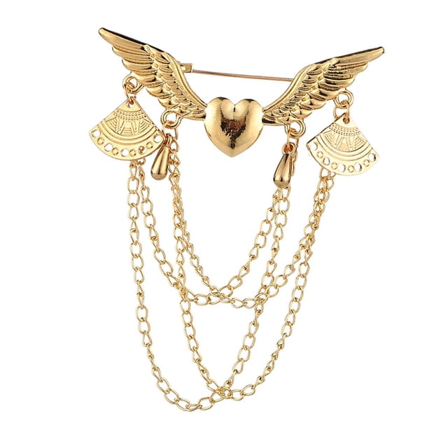 Broche de alas de ángel Hugo para hombre dorado