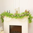 thumbnail image 5 of Guvpev 6FT Artificial Christmas Cedar Garland, Bright Green Whimsical Holiday Garlands, Indoor Outdoor Christmas Greenery Garland Decorations for Stairs Fireplace Mantel Front Door Porch Decor, 5 of 10